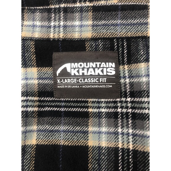 MOUNTAIN KHAKIS plaid flannel button down blue western shirt w/pocket Mens XL - Picture 2 of 11